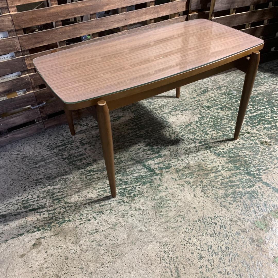 K658 富士ファニチア コーヒーテーブル ガラス天板 ブラウン