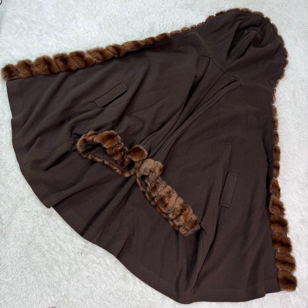 ポンチョ リアル ファー Clips Wanda Mode ウール アンゴラ混