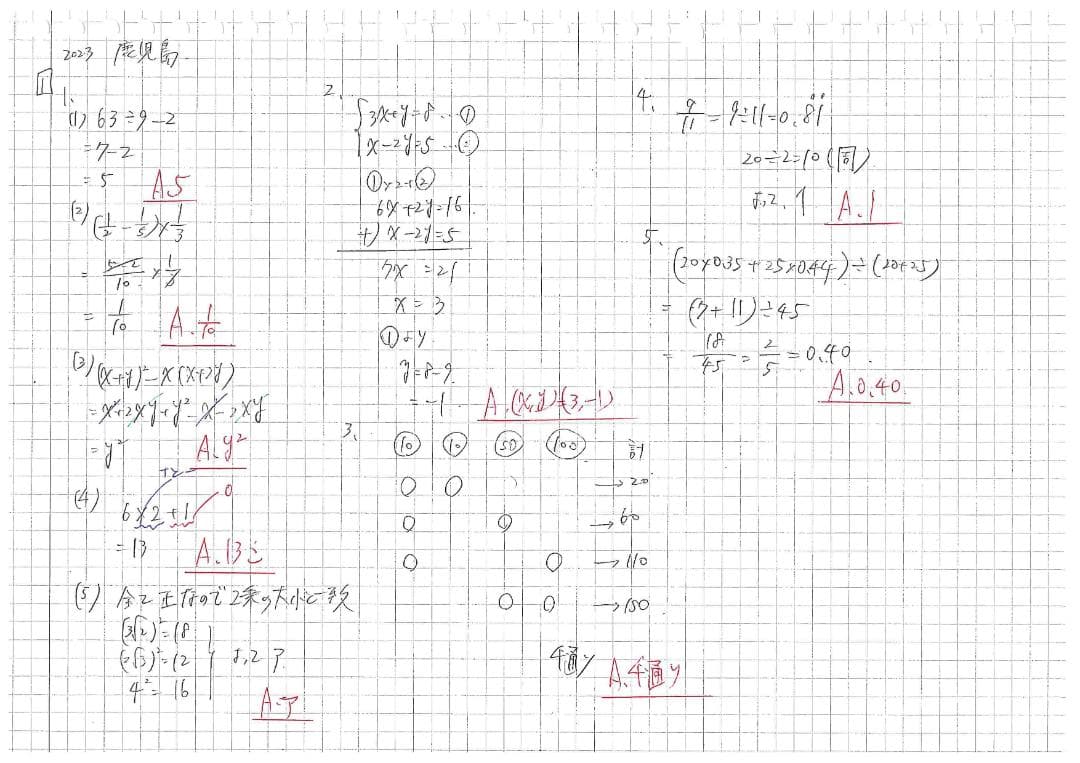 塾講師オリジナル数学解説 全問動画付 鹿児島公立高校入試 2022-24 過去問
