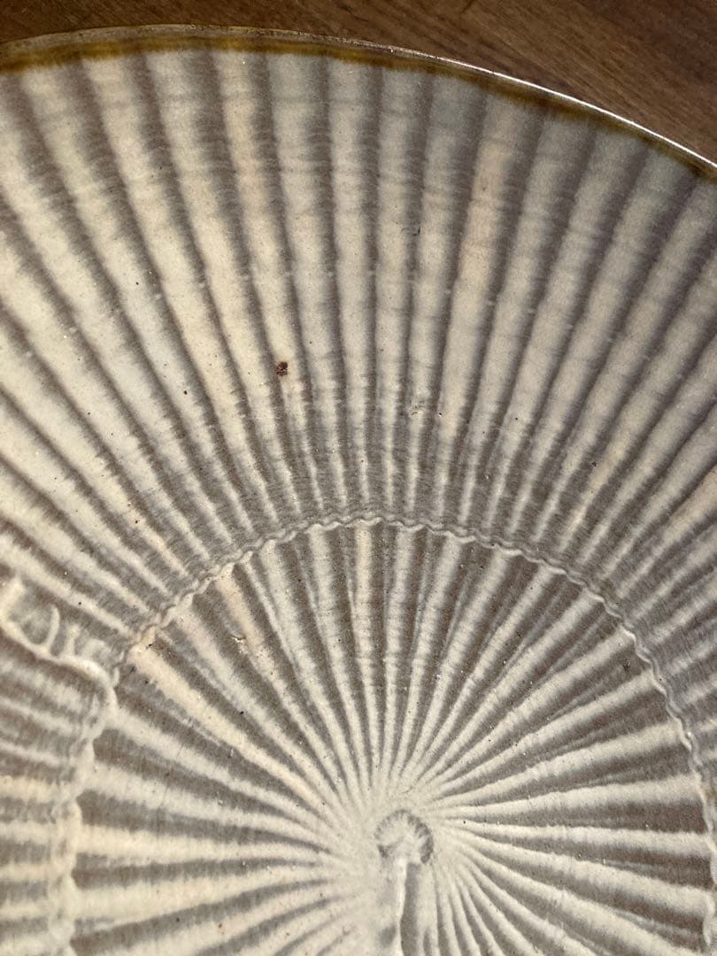 小鹿田焼　飛び鉋　大皿　民藝