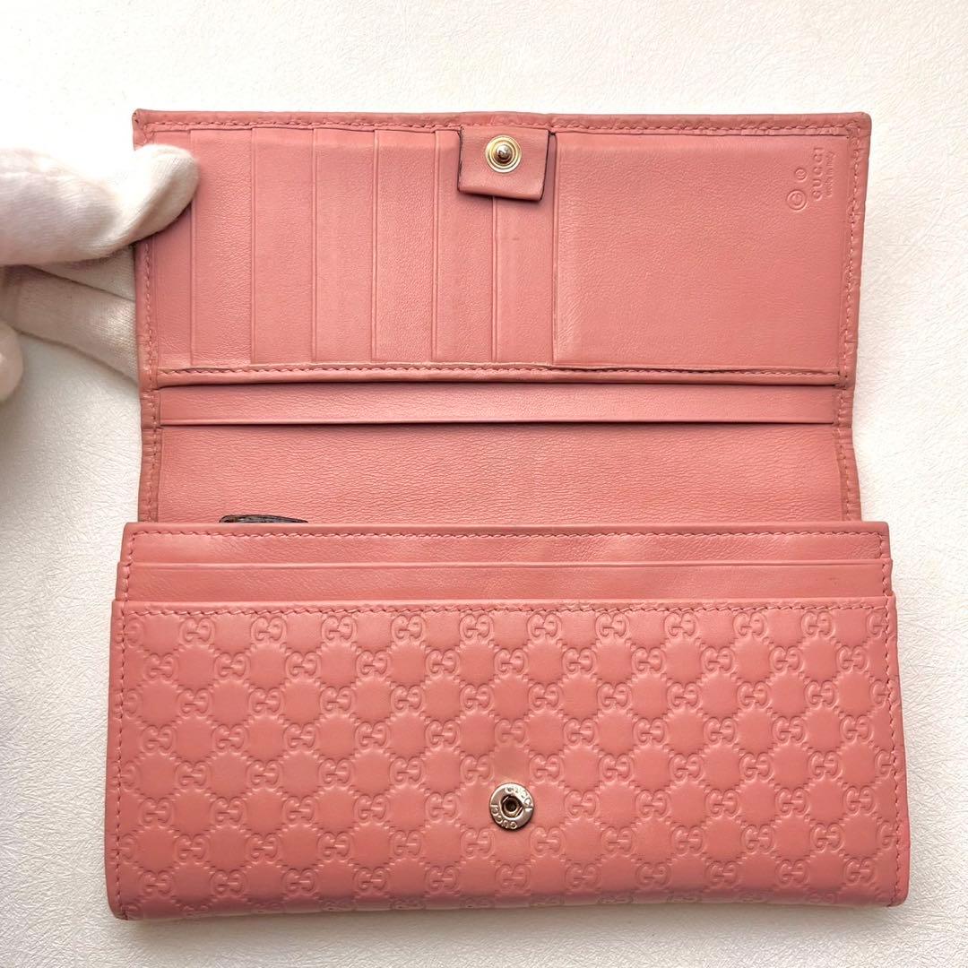 GUCCIグッチ 長財布 オーガナイザー マイクロシマ GG レザー0206-⑤