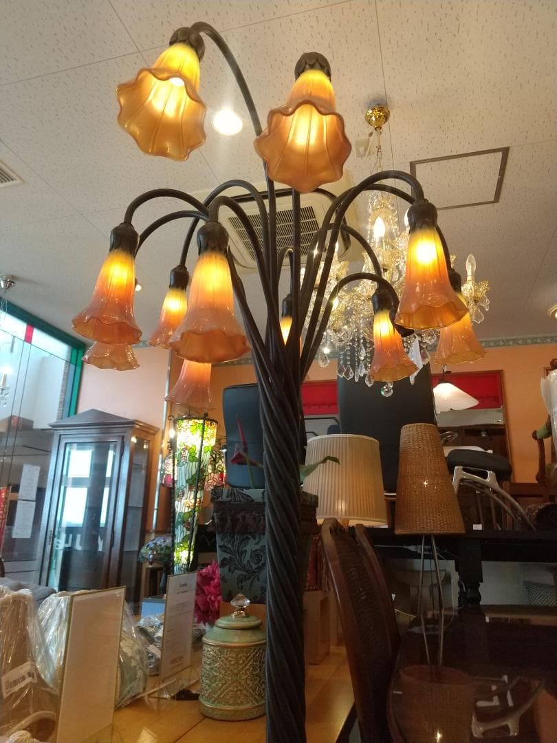 ■希少■アンティーク リリーランプ・フロアランプ