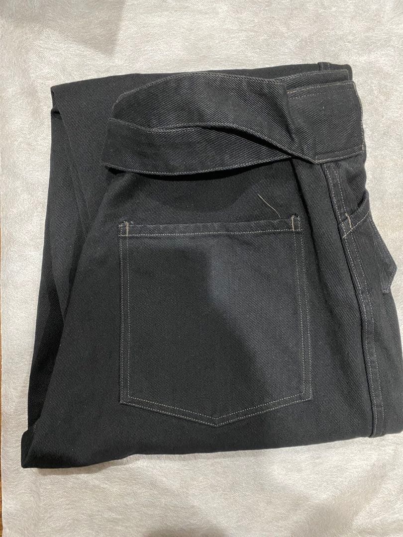 26SS COMOLI ベルテッドデニム ブラック 4