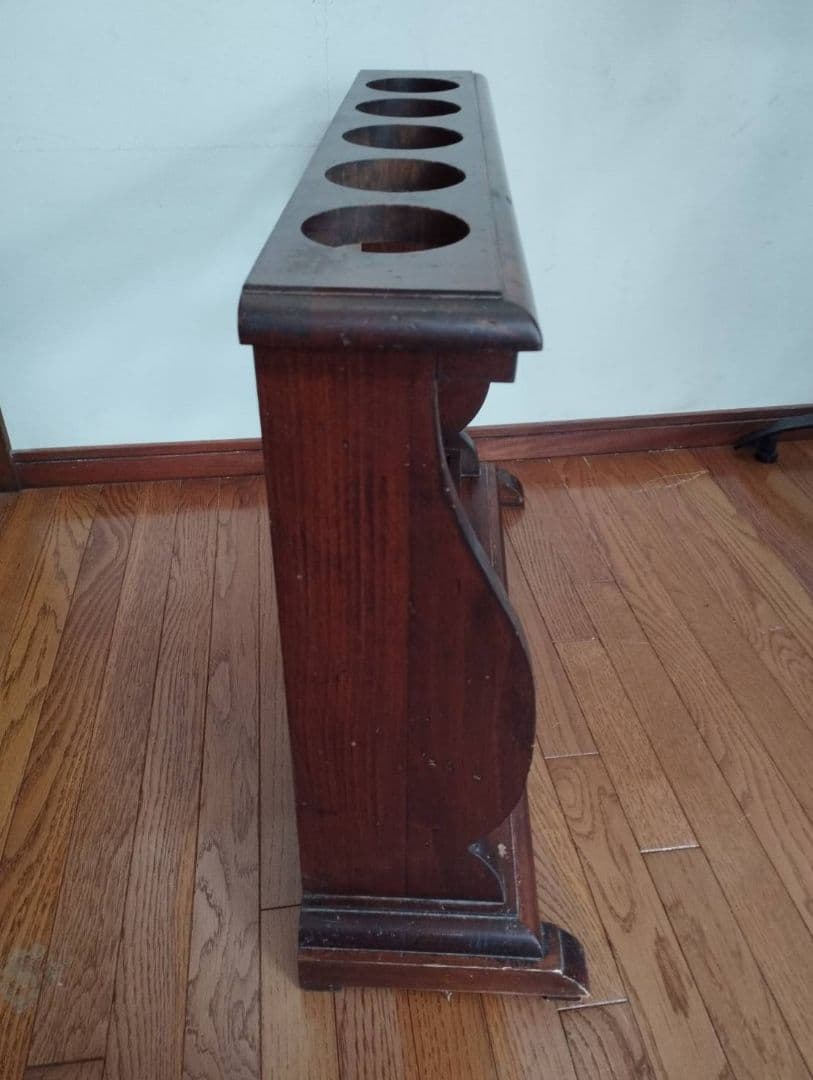 アンティーク調 虫食い加工 傘立て マホガニー無垢板