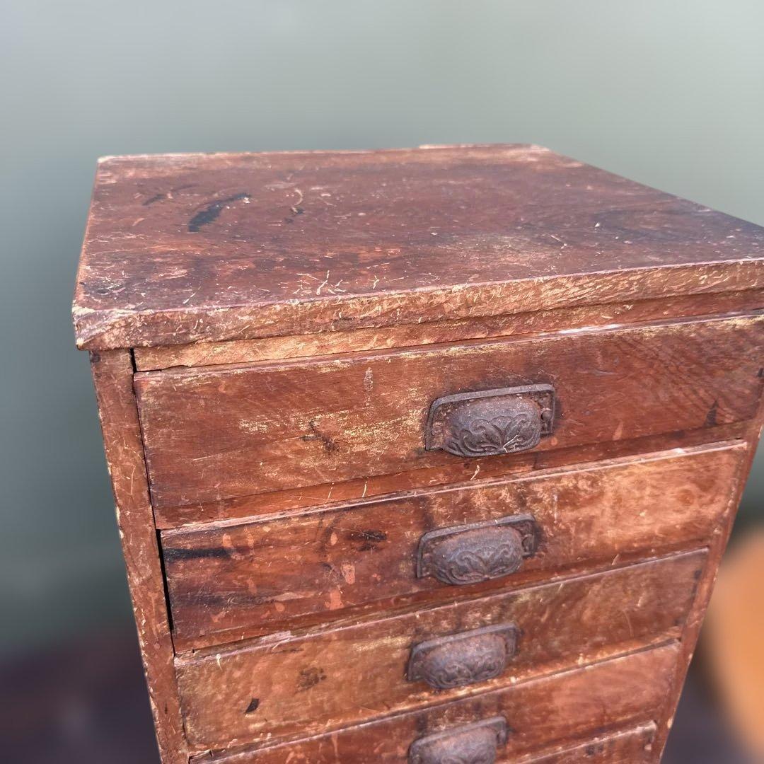 最終お値下げ❣️ヴィンテージ　味ありすぎな木製5段小物　小引き出し　収納