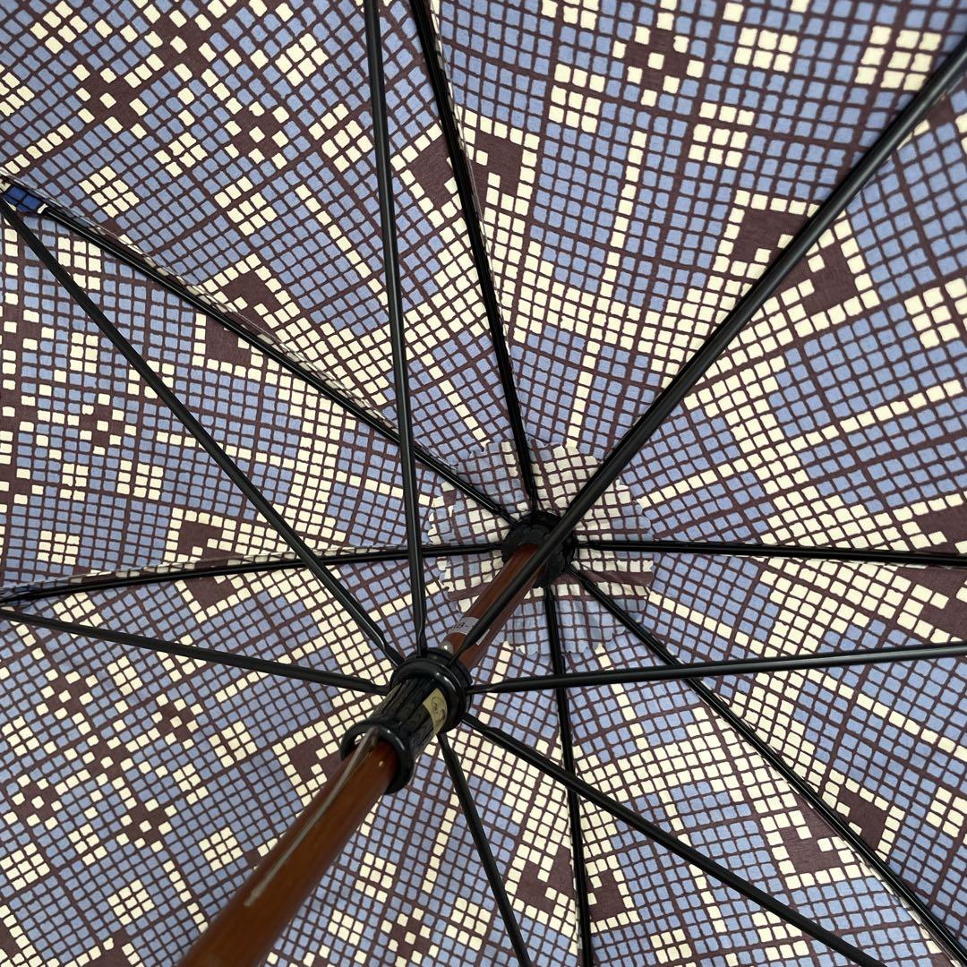 【美品】Vivienne Westwood 長傘　幾何学模様　総柄　ブルー