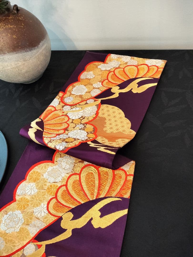 A616★逸品‼️豪華刺繍‼️ひな祭り‼️袋帯正絹テーブルランナー2ｍ2cm