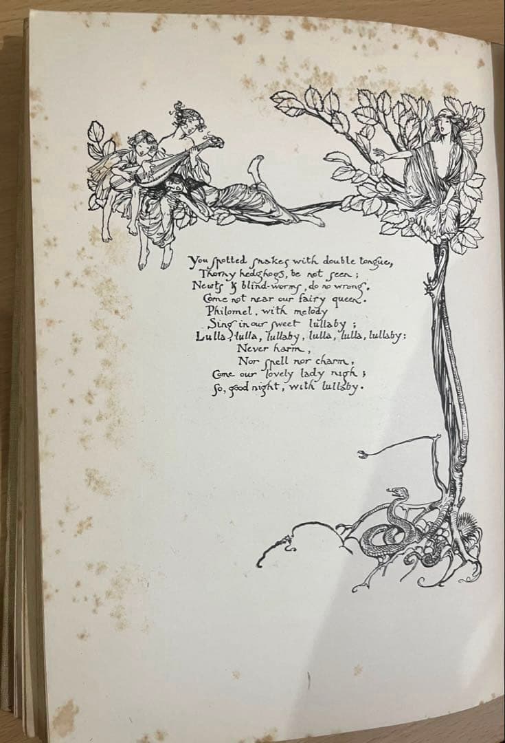 No.305アンティーク洋書 古書　アーサー·ラッカム　真夏の夜の夢　妖精