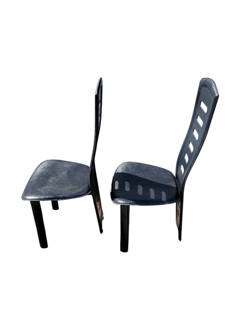 【希少】大塚家具 本革 ハイバックチェア ダイニングチェア 2脚