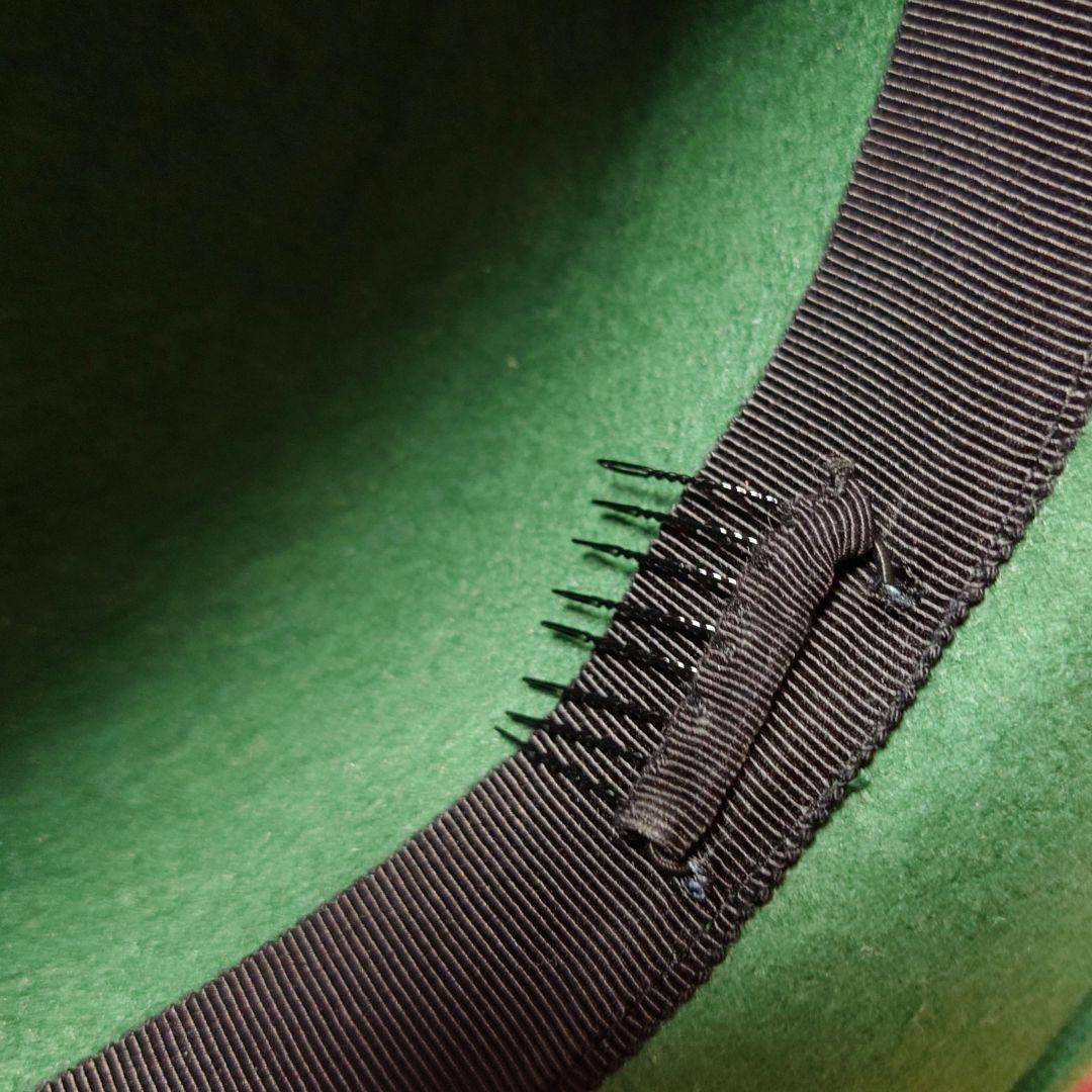 ロゴリボンのウールハット グリーン