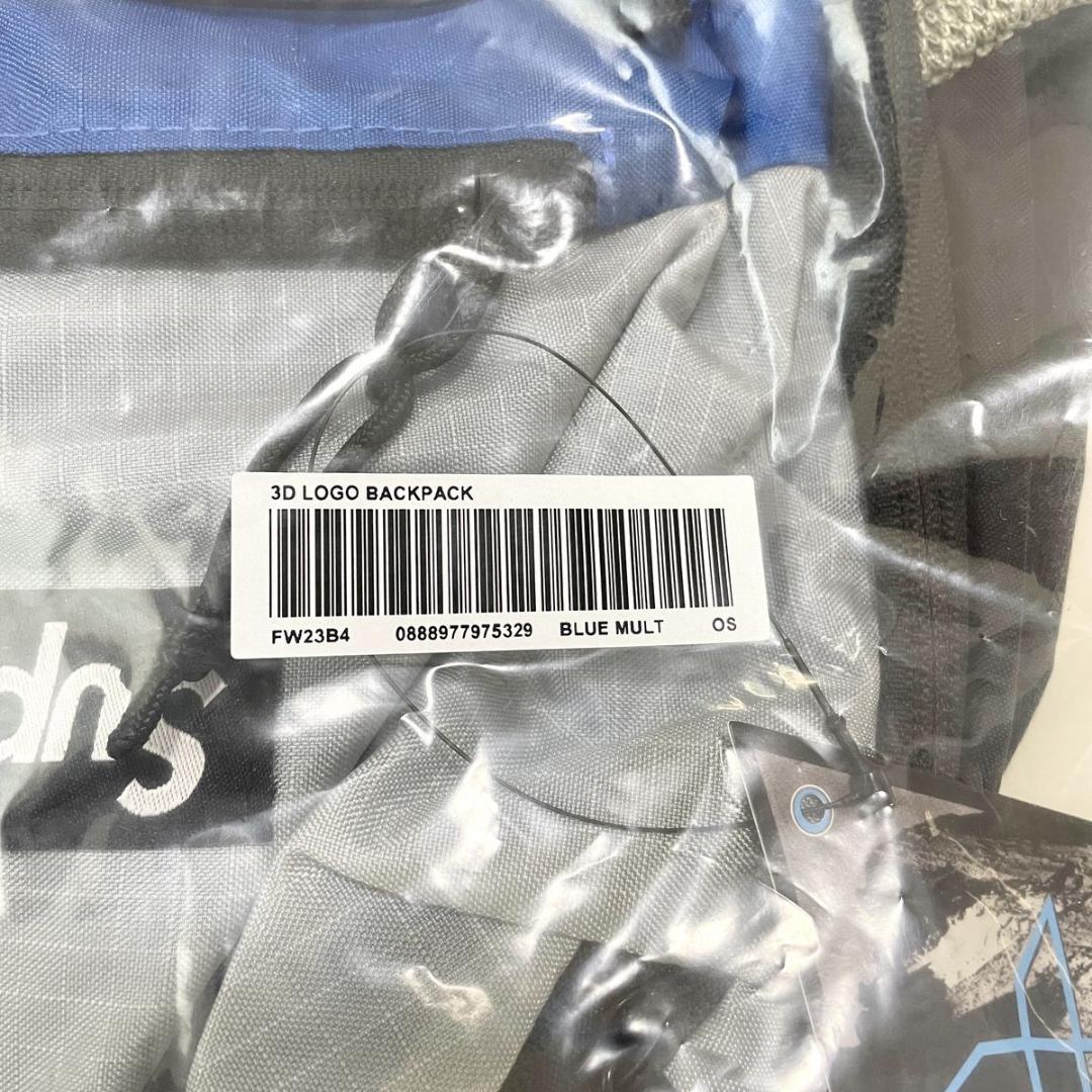 シュプリーム バックパック リュックサック 3D ロゴ 青 ブルー 黒 ブラック