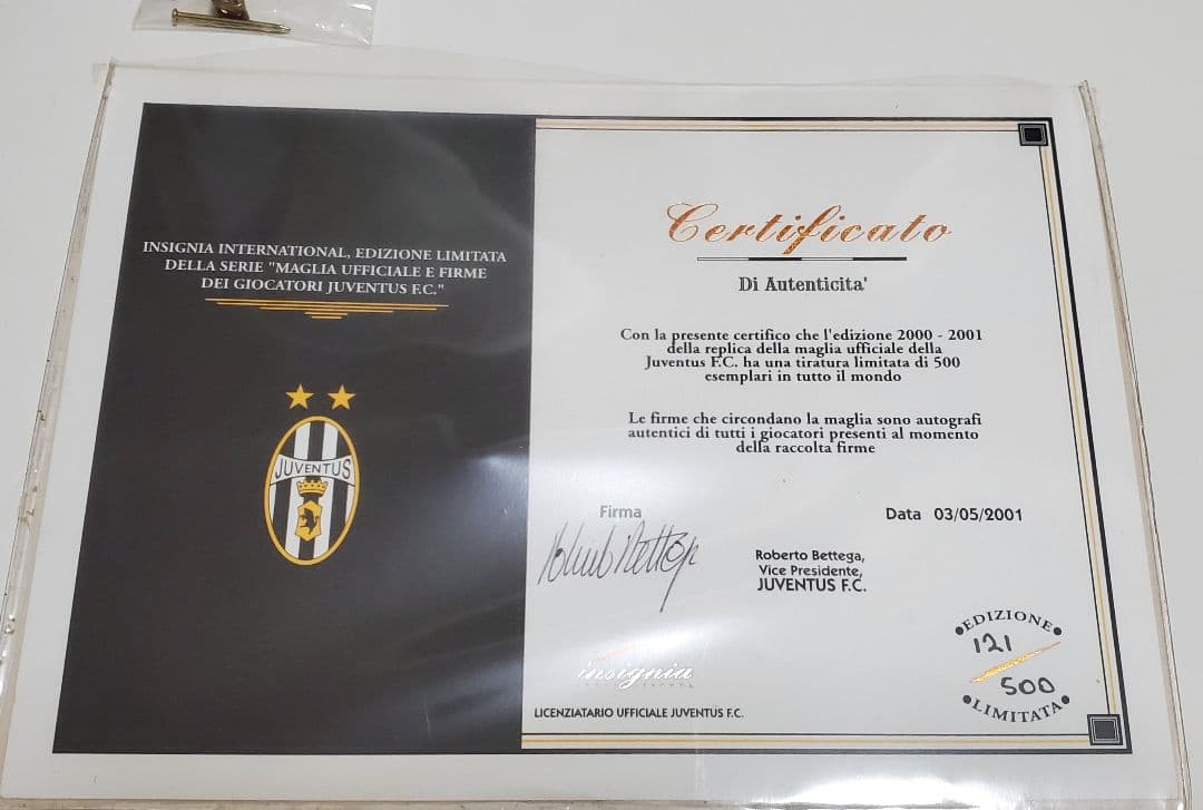 d*7様 500個限定 ユベントス 22名　サインユニホーム ジダン デルピエロ