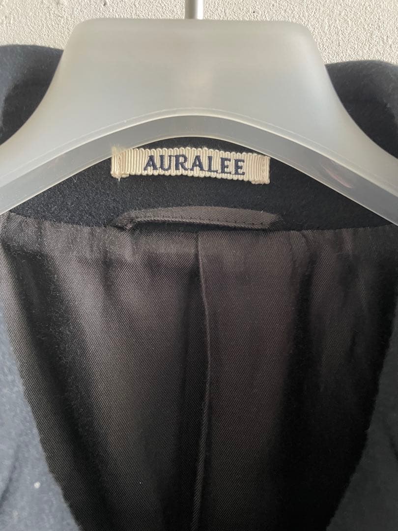 AURALEE ブラック ウール ピーコート