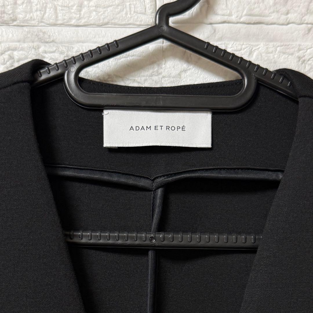 アダムエロペ エッグブローチ付ペプラムカーディガン　黒　F