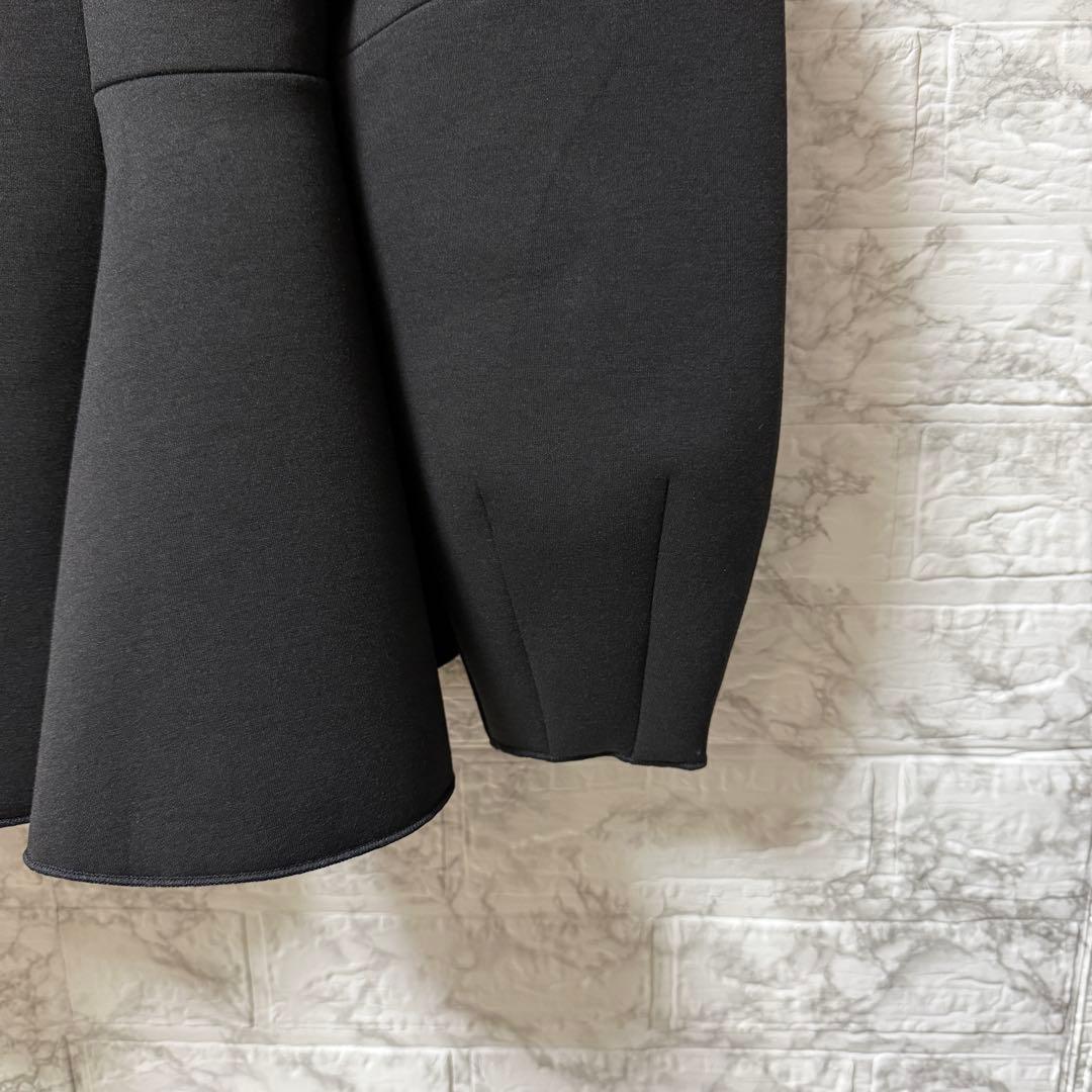 アダムエロペ エッグブローチ付ペプラムカーディガン　黒　F