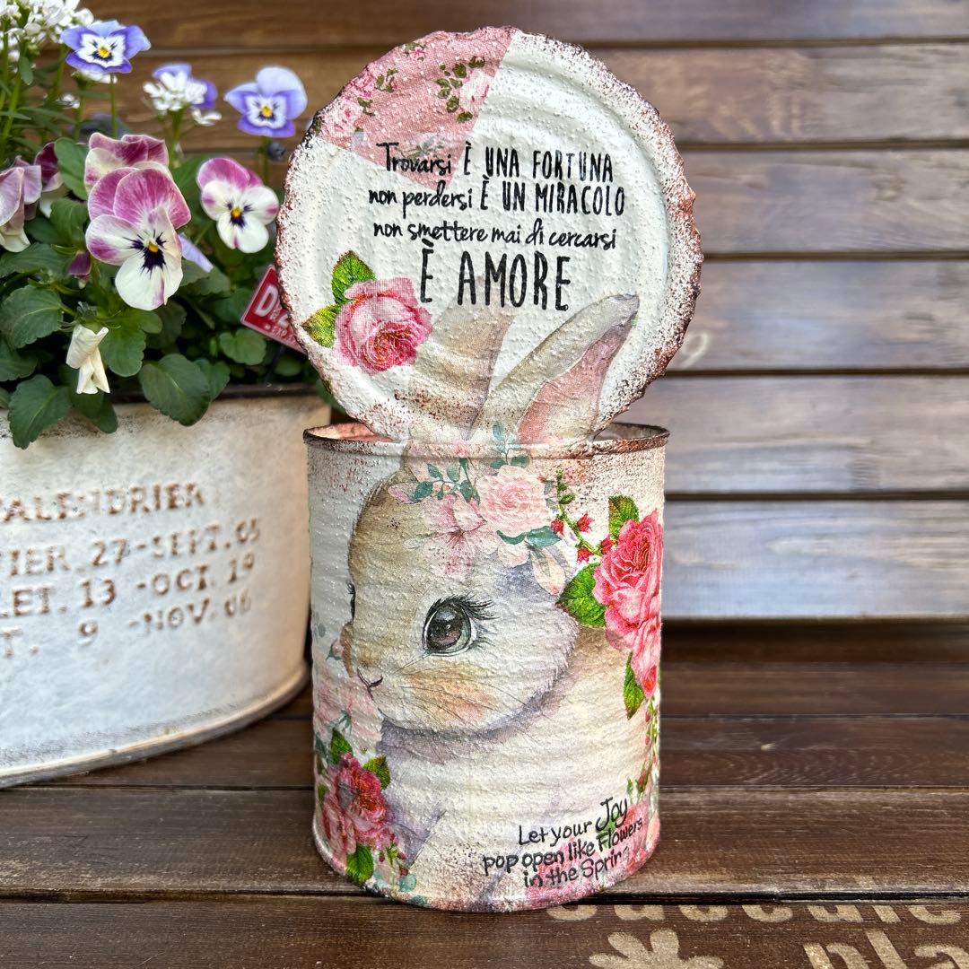 ゆなうささま リメイク缶　 うさぎさん②