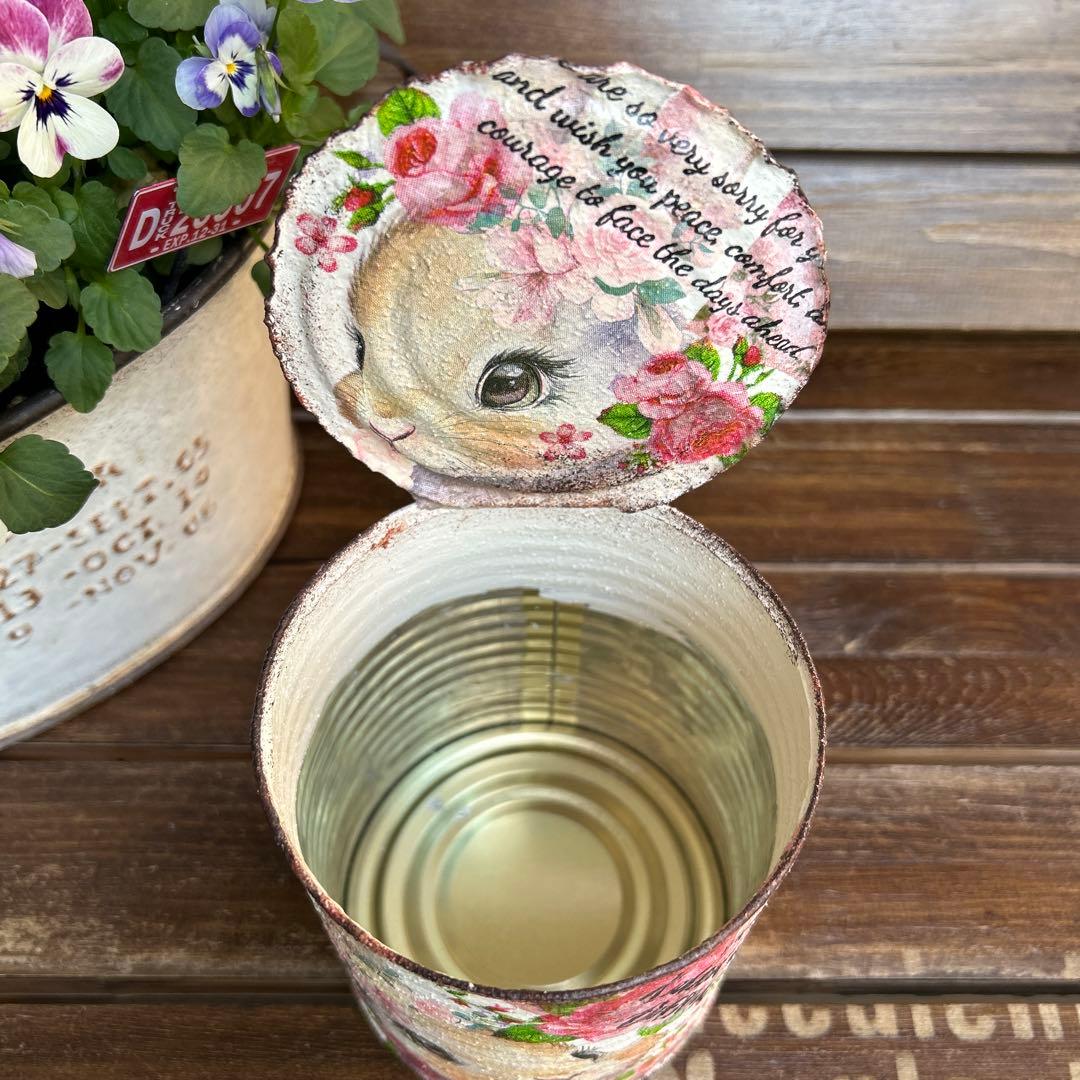 ゆなうささま リメイク缶　 うさぎさん②