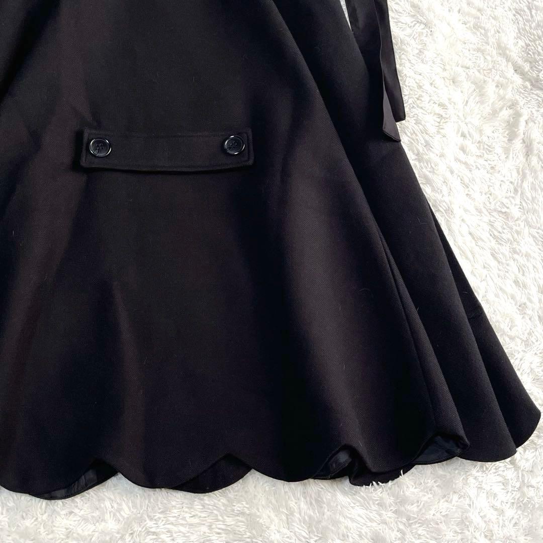 Bibiy. MELINDA CAPE BLACK リボン付き　ケープコート