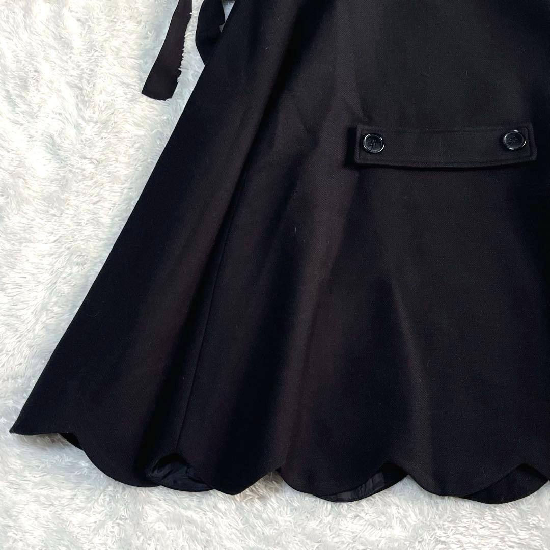 Bibiy. MELINDA CAPE BLACK リボン付き　ケープコート