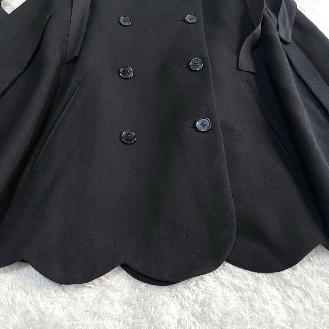 Bibiy. MELINDA CAPE BLACK リボン付き　ケープコート