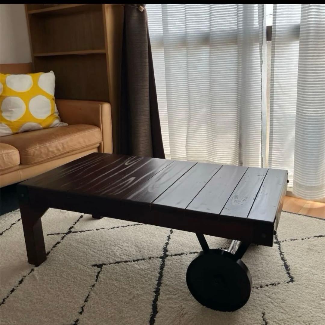 新品☆ヴィンテージ風トロリーテーブル　ローテーブル コーヒーテーブル