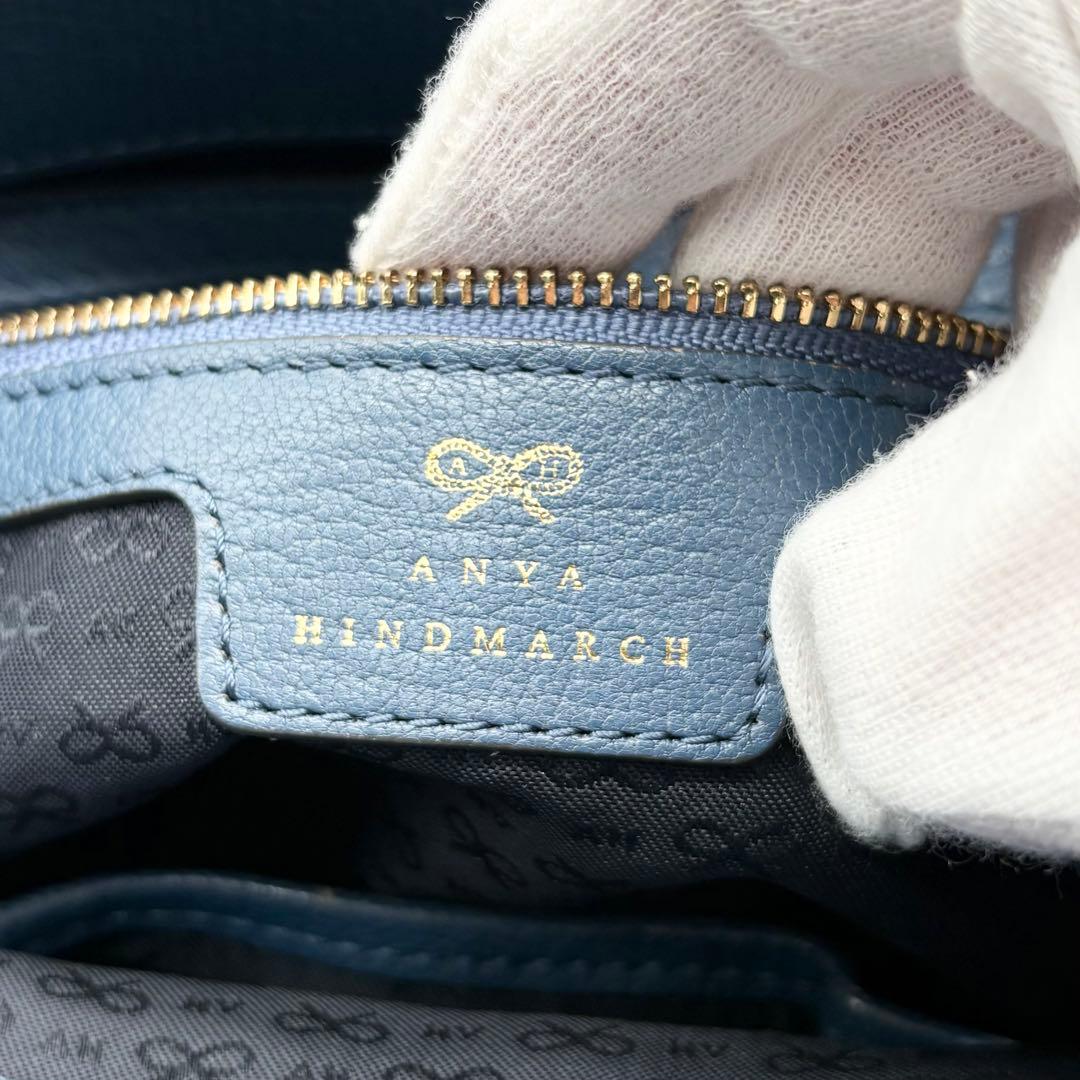 美品✨アニヤハインドマーチ イーブリー 2way ハンドバッグ レザー ブルー