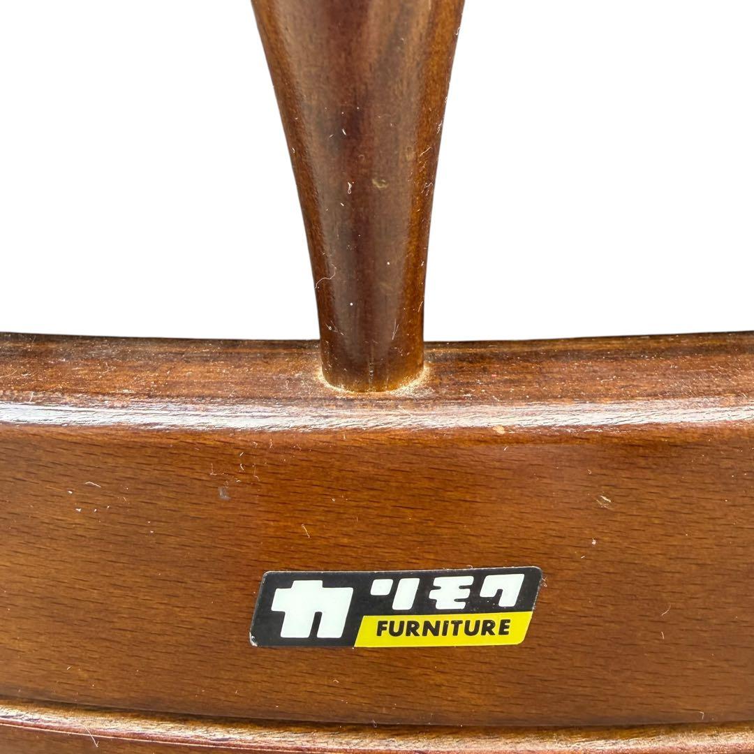 【希少】オールドカリモク コロニアル 合皮 ラタン アームチェア ①