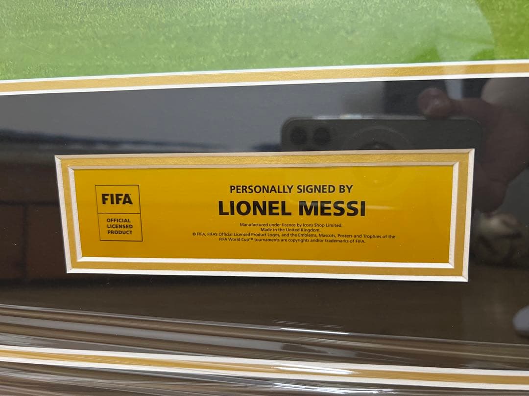 メッシ FIFAワールドカップサインフレーム入りアルゼンチン2022ホームシャツ