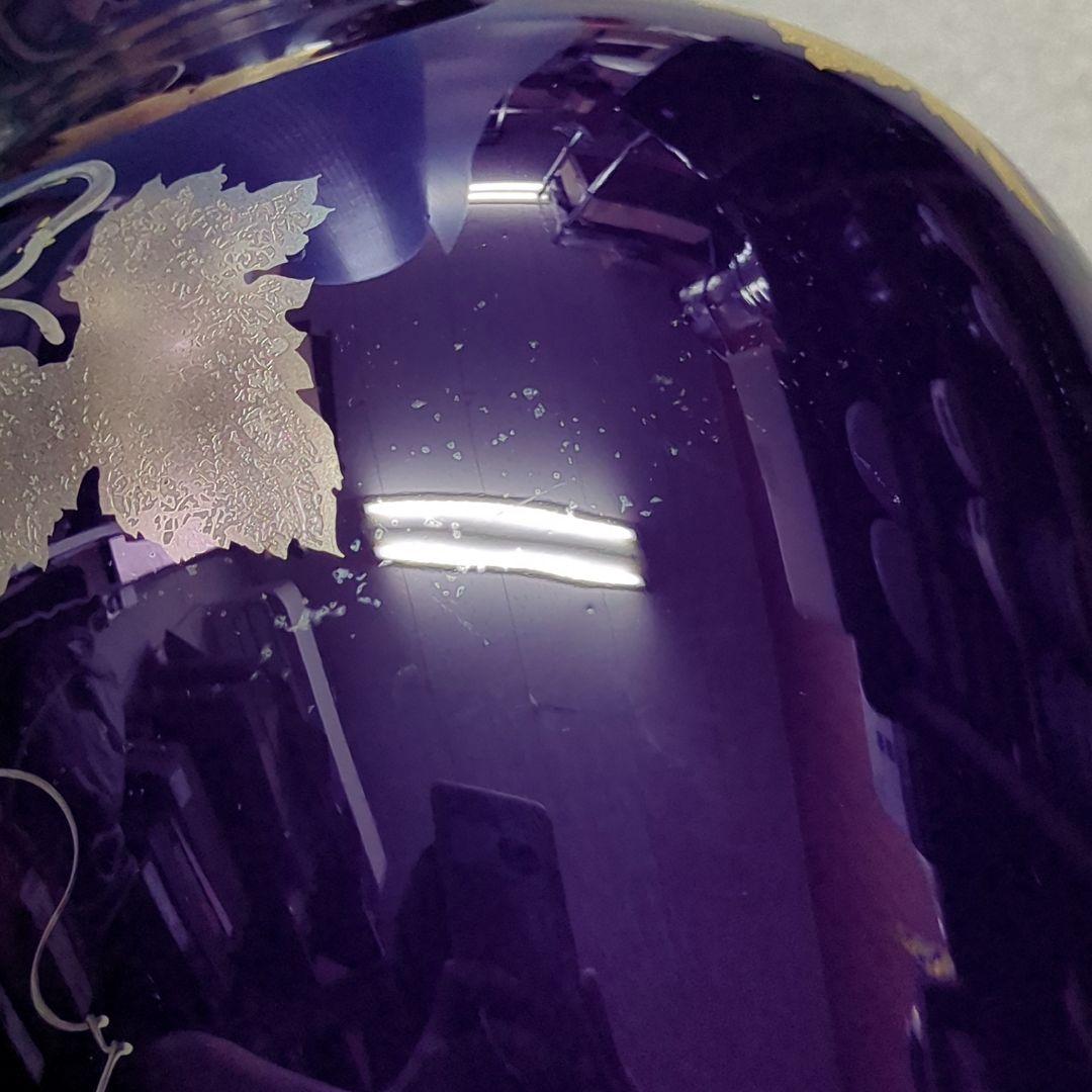 大倉陶園　瑠璃金蝕ぶどう 36cm花生　瑠璃色　花瓶 （定価22万円）