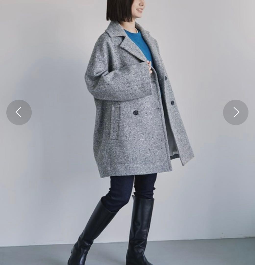 みん【YANUK/ヤヌーク】 ヘリンボーン ボクシーコート 未使用