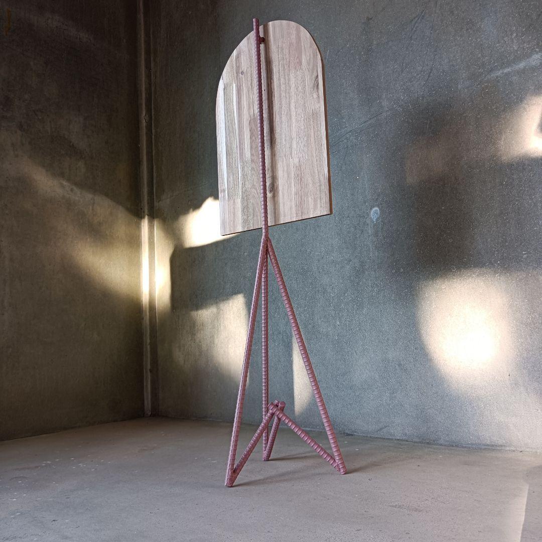 木製アーチ型スタンド看板 つや消しくすみピンク