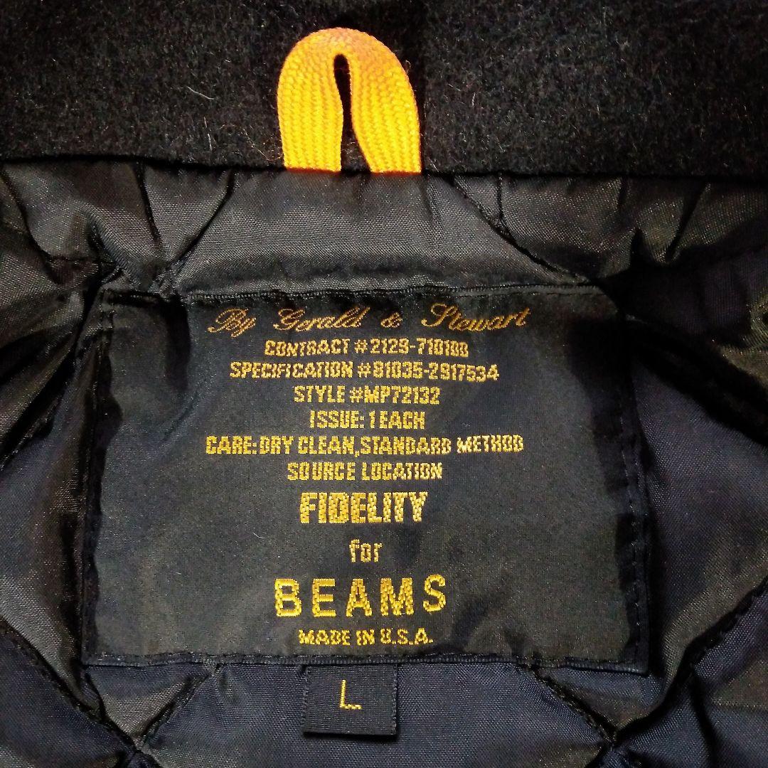 ビームス　フィデリティ　Pコート　　　ブラック