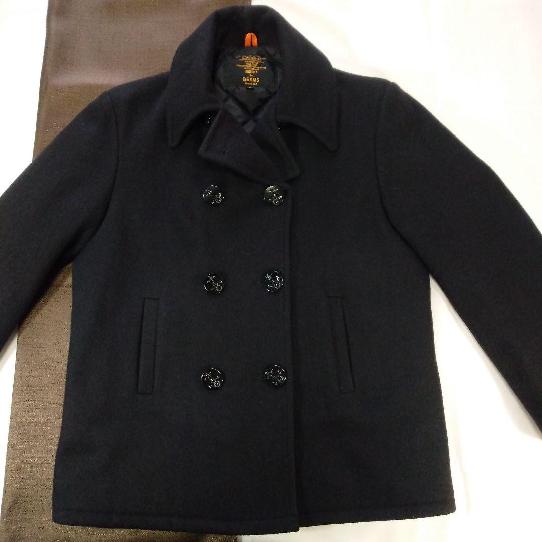 ビームス　フィデリティ　Pコート　　　ブラック