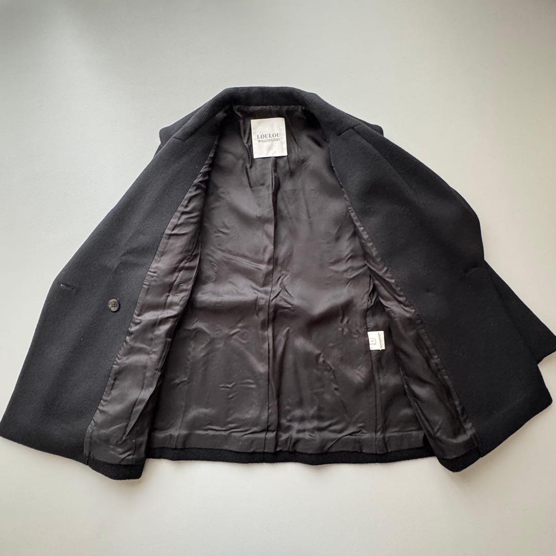 22AW　ルルウィルビー　ビーバーミドル丈コート　ウールコート　ブラック　美品