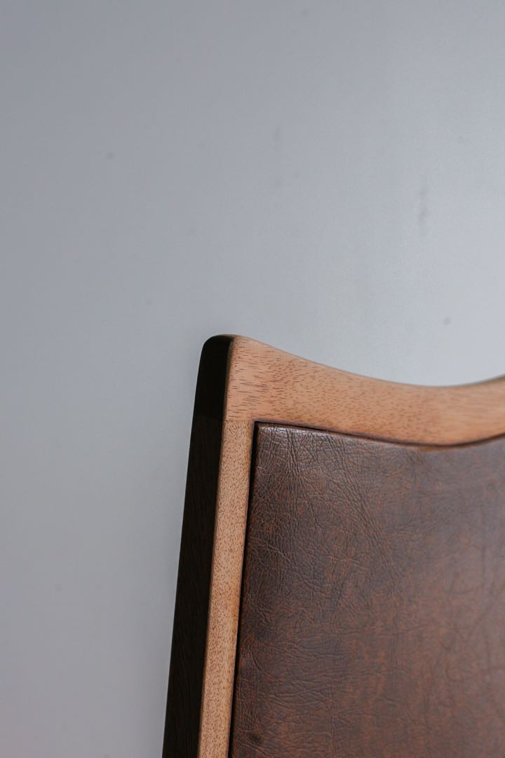 ナラ 無垢材　レザーチェア　ダイニングチェア　アンティークチェア　古家具