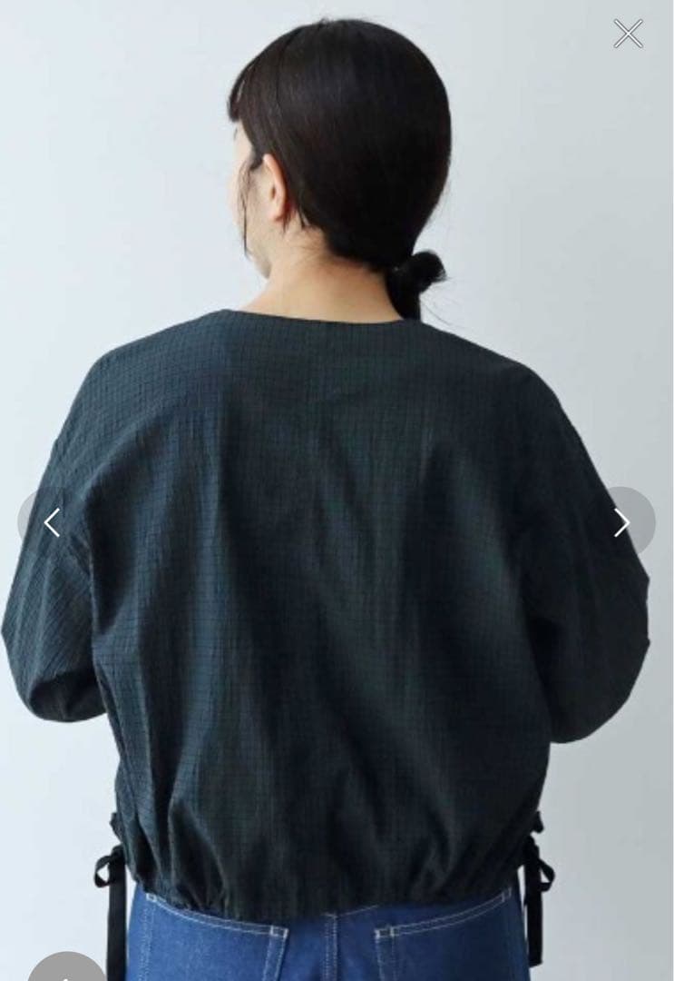 専用　　試着のみ　yuni サッカーギンガムチェック　ショートシャツジャケット