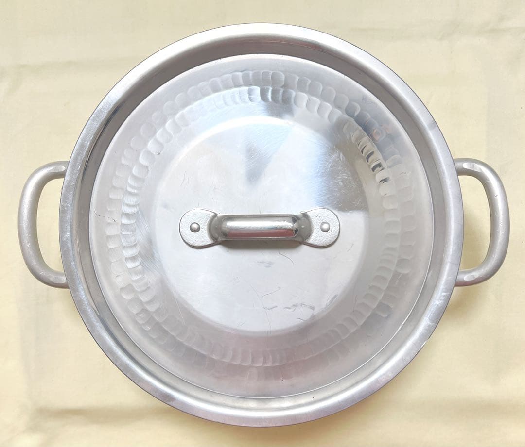 美品　京都　有次特製　アルミニュウム　直径24cm　手打鍋　両手鍋　シチュー鍋