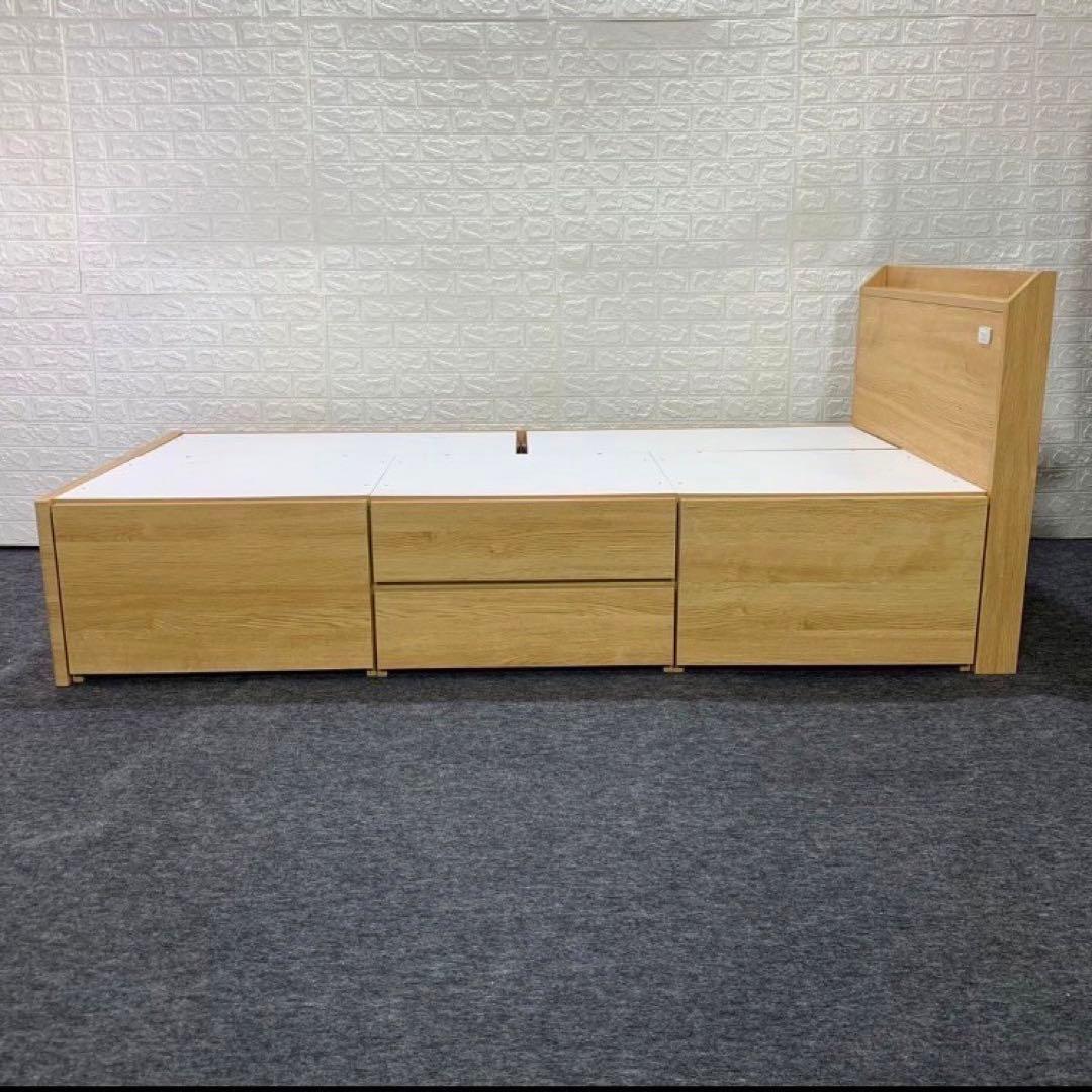 ニトリ ベッドフレーム ジオチェスト 収納 コンセント シングル 格安d3582