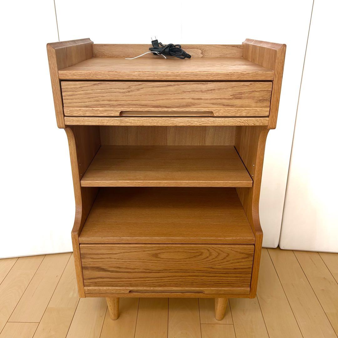 起立木工　廃盤　ノーラ　レンジ台　キッチンカウンター　ナラ材　コンセント付PSE