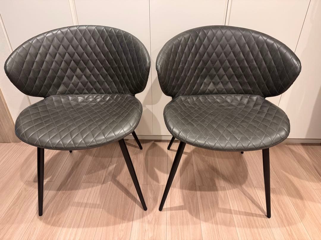 【直接取引限定】キルティング ダイニングチェア2脚セット（楽天人気・入荷待ち品）