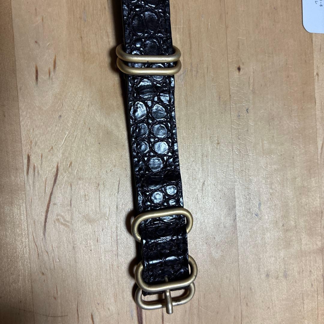 THESOLE ザソール　クロコダイルNATOベルト　20mm ブラウン