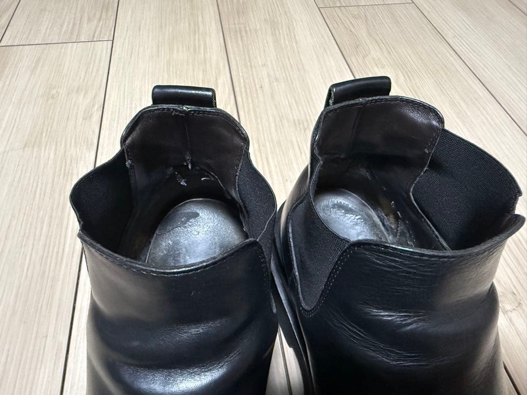 ぴっくり ラグ チェルシー アンクルブーツ ブラック