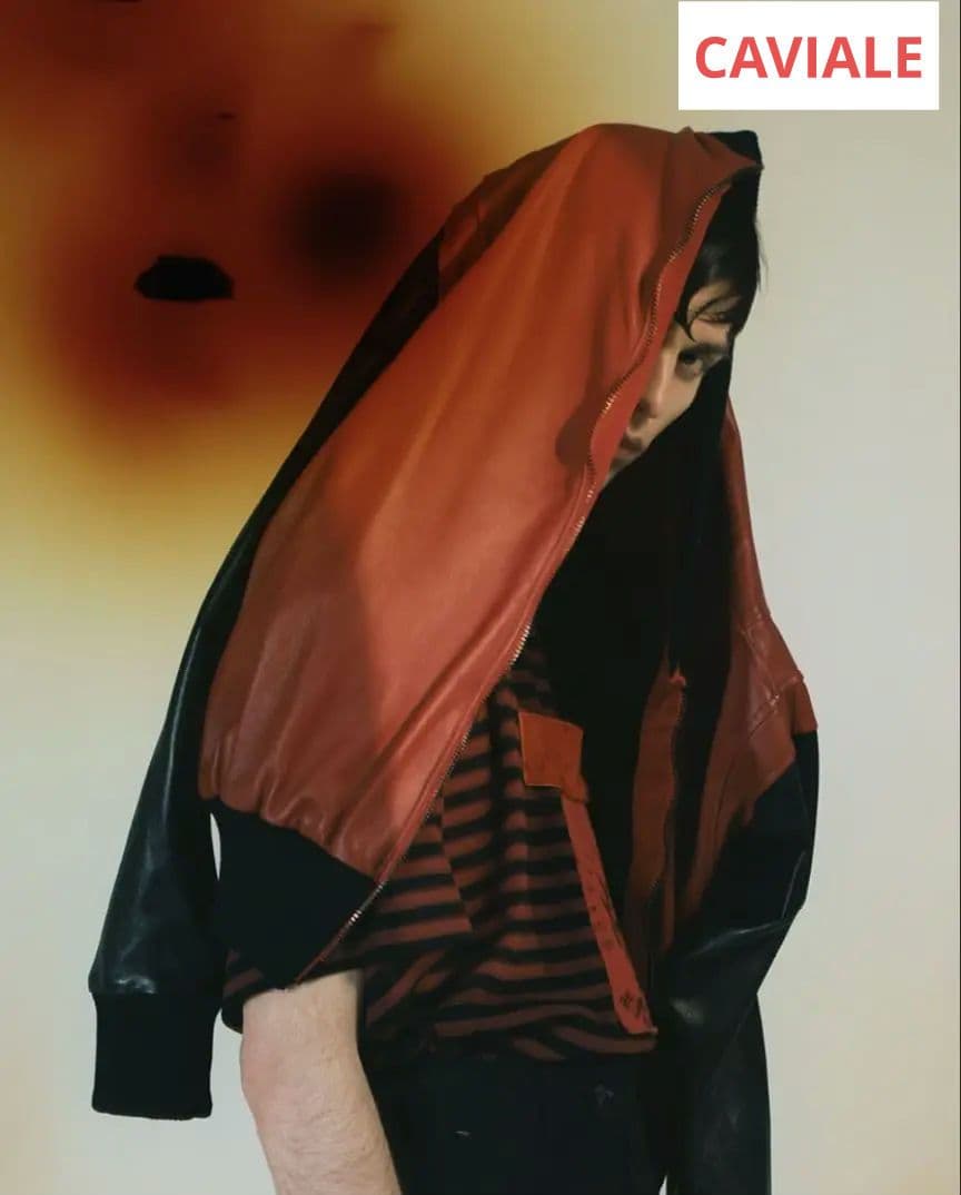 CAVIALE　レザー　ブルゾン　ジャケット　赤