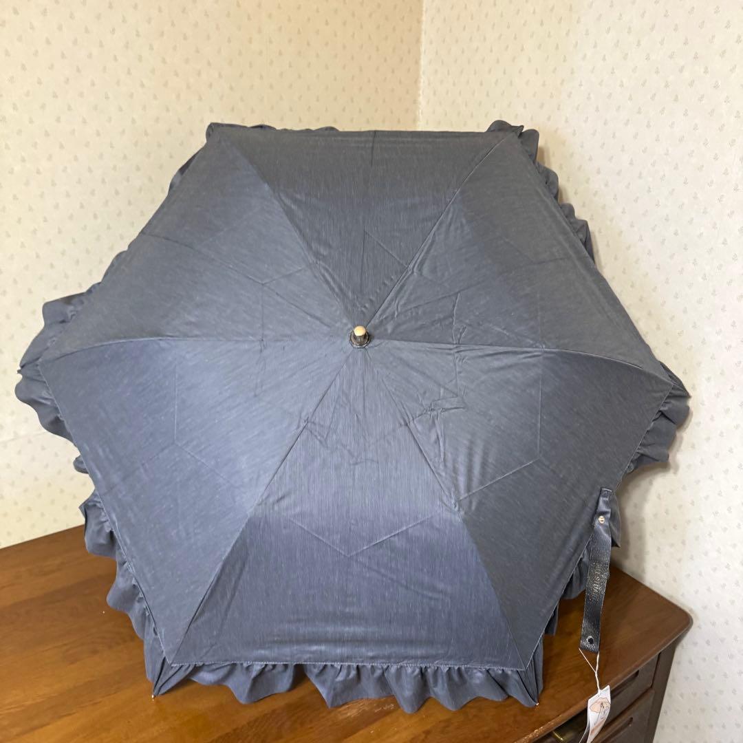 ★新品★ジルスチュアート　晴雨兼用　トップフラット　日傘　フリル　遮光　遮熱