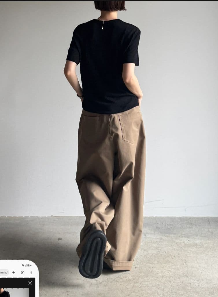 FASHIRU★未使用ワイドチノパンツ ベージュ