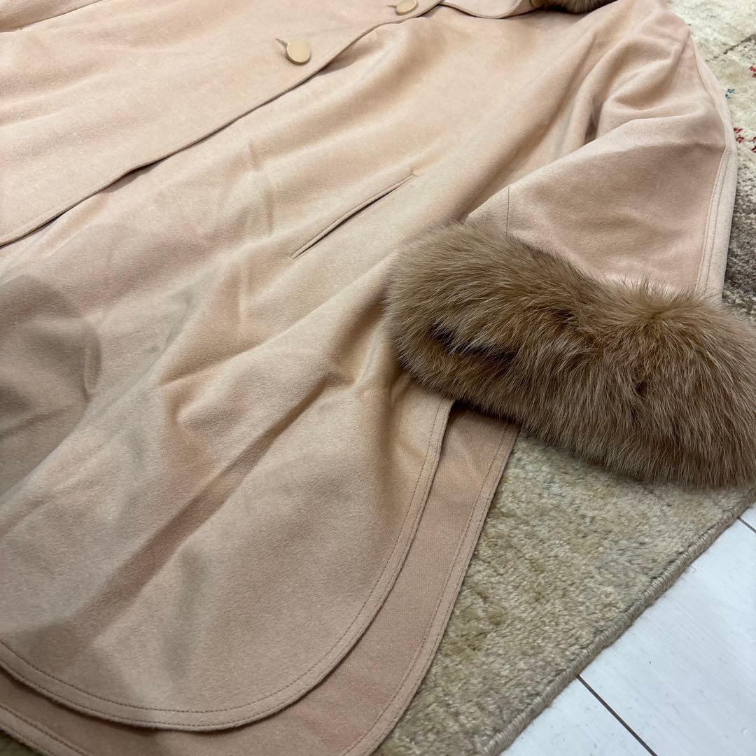 ハナエモリ　コート　ポンチョ　ファー　40