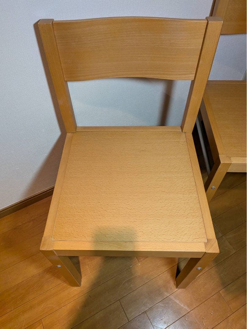 ■送料込■無印 ダイニングチェア ブナ材 木製イス 椅子 廃盤品 2脚セット