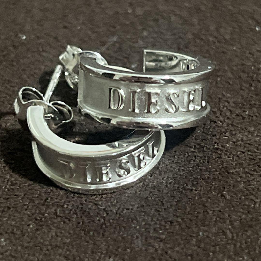 超希少　DIESEL ディーゼル メンズ 両耳用 フープピアス 925刻印有り