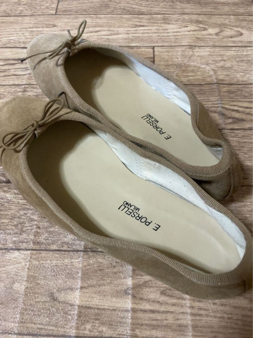 ポルセリ スエード バレエシューズ 38