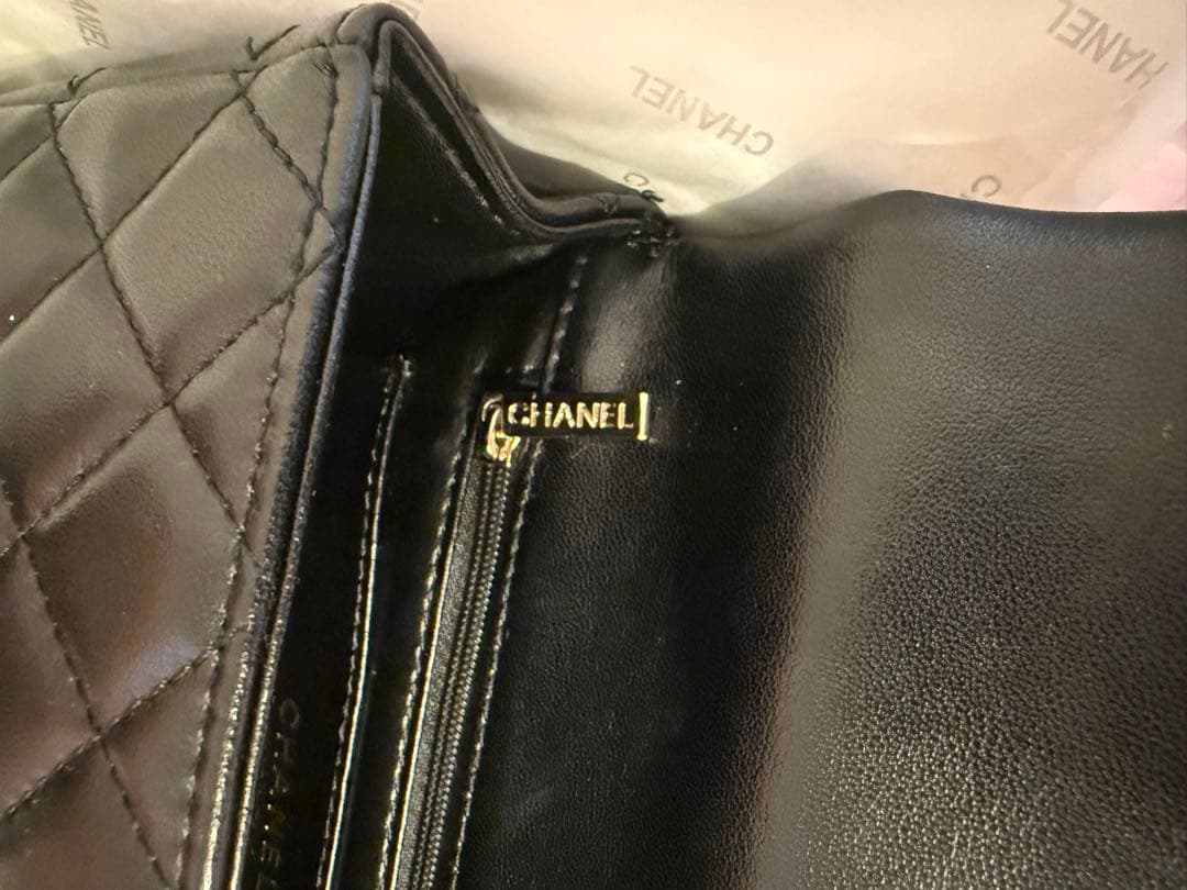 CHANEL トップハンドル フラップ ラムスキン